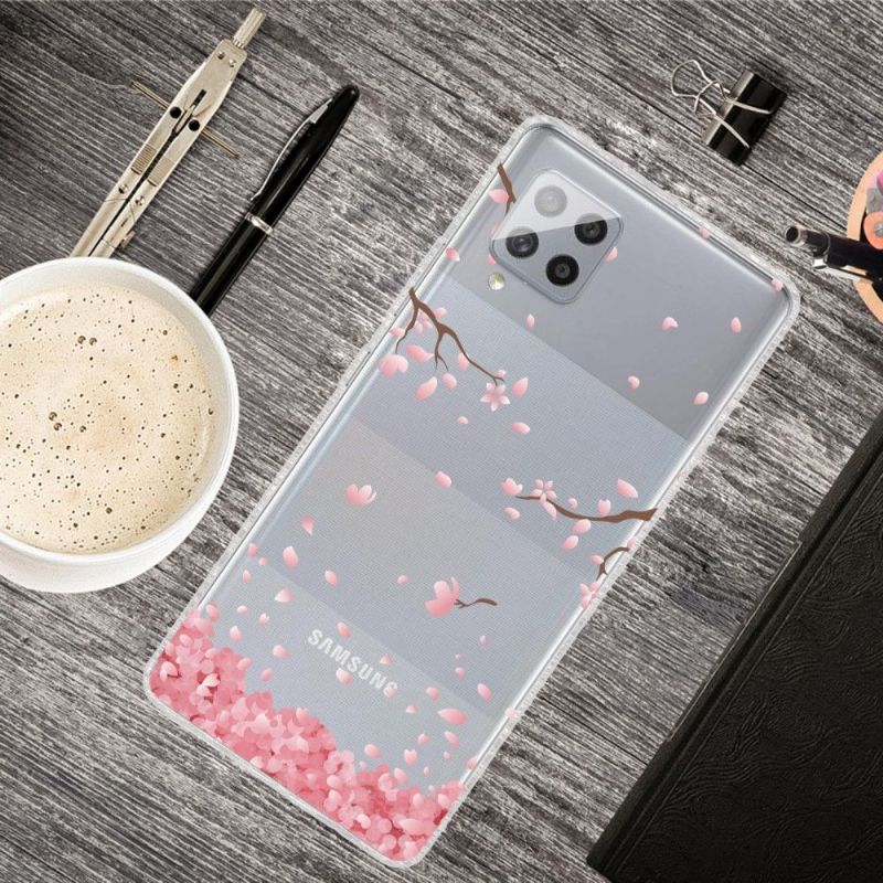 Cover Samsung Galaxy A42 5G Lyserød Blomst