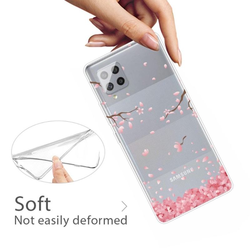 Cover Samsung Galaxy A42 5G Lyserød Blomst