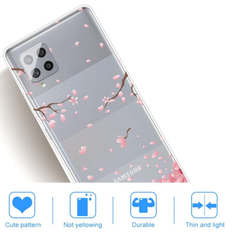 Cover Samsung Galaxy A42 5G Lyserød Blomst