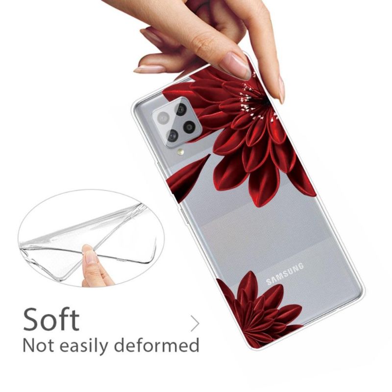 Cover Samsung Galaxy A42 5G Rød Blomst