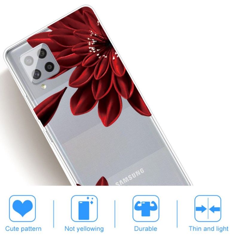 Cover Samsung Galaxy A42 5G Rød Blomst