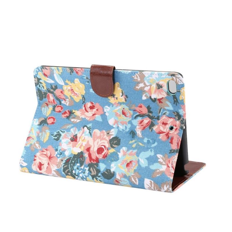 iPad Mini 2019 - Fabric Cover Floral Case - Blå