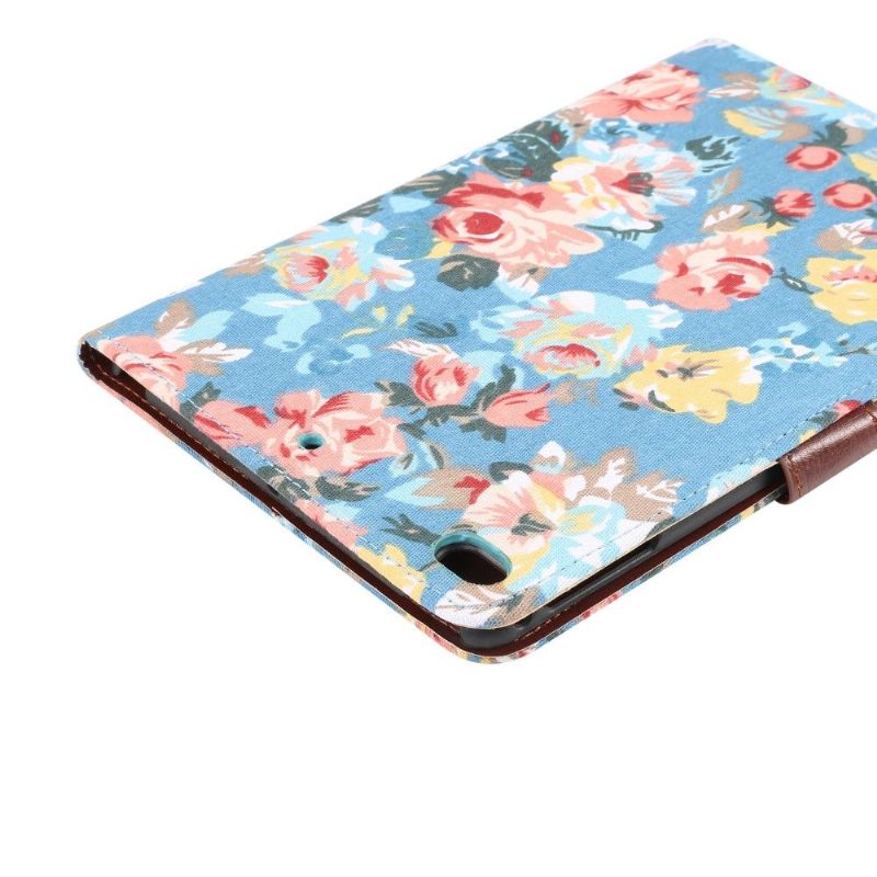 iPad Mini 2019 - Fabric Cover Floral Case - Blå