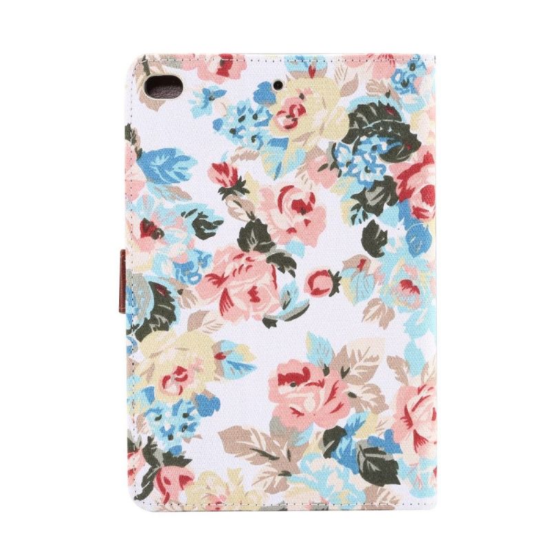 iPad Mini 2019 - Floral Cover Stof Cover - Hvid