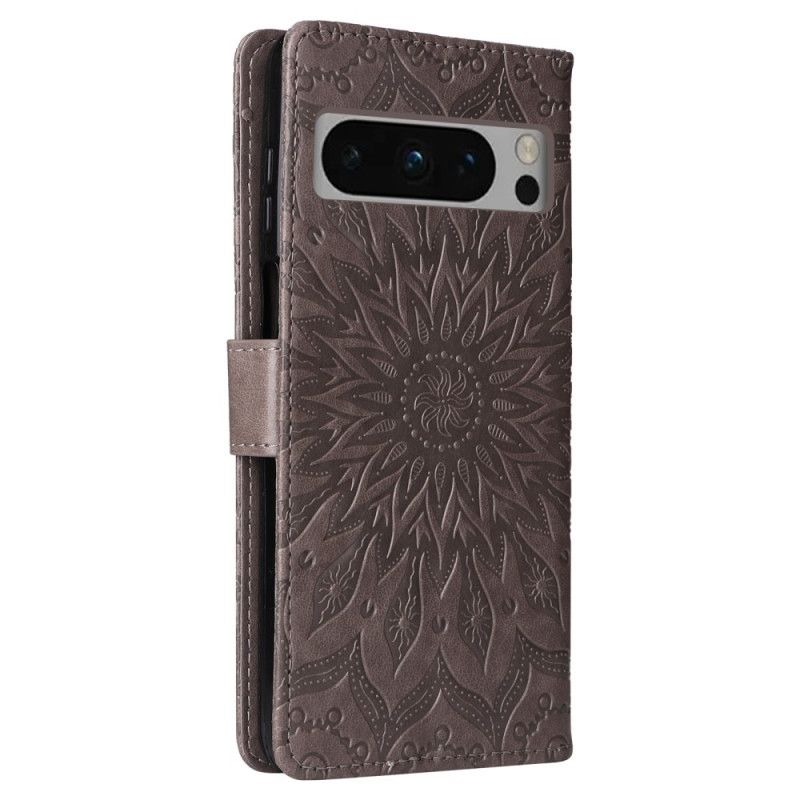 Flip Cover Google Pixel 8 Pro Fantastisk Mandala Med Snor