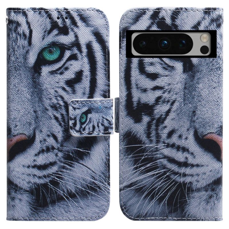 Flip Cover Google Pixel 8 Pro Hvid Tiger