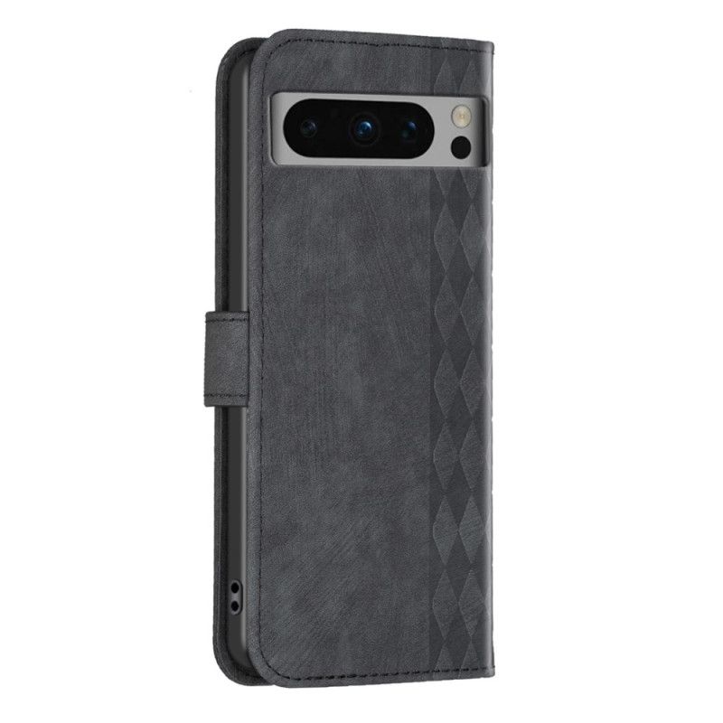 Læder Cover Google Pixel 8 Pro Telefon Etui Geometrisk Frise