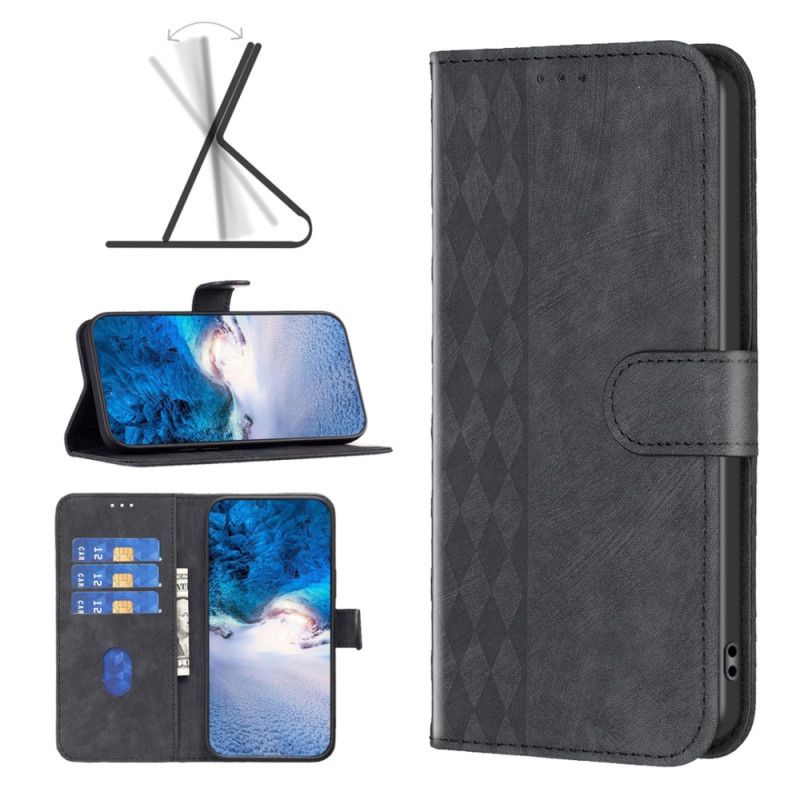 Læder Cover Google Pixel 8 Pro Telefon Etui Geometrisk Frise