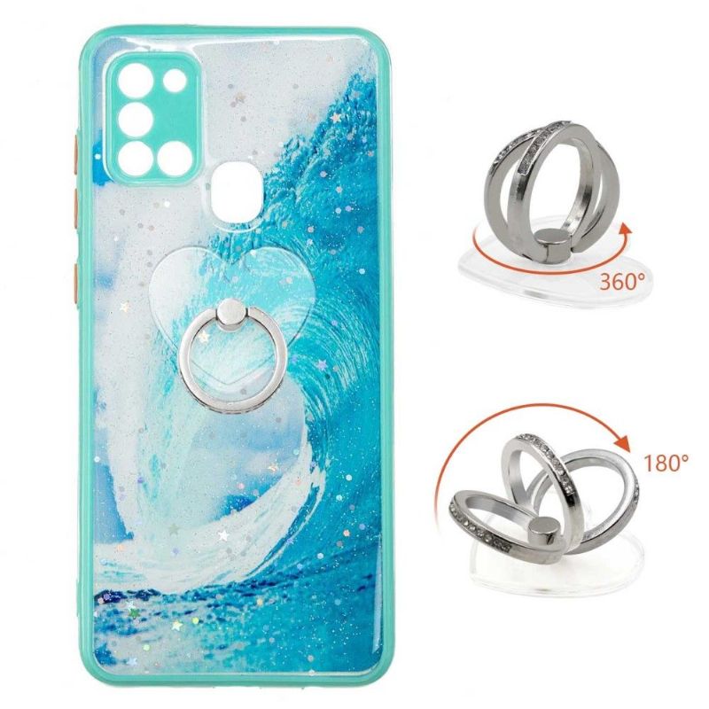 Cover Samsung Galaxy A21s Bølge Med Ring