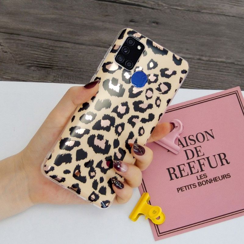 Cover Samsung Galaxy A21s Hemming Fleksibel Leopard