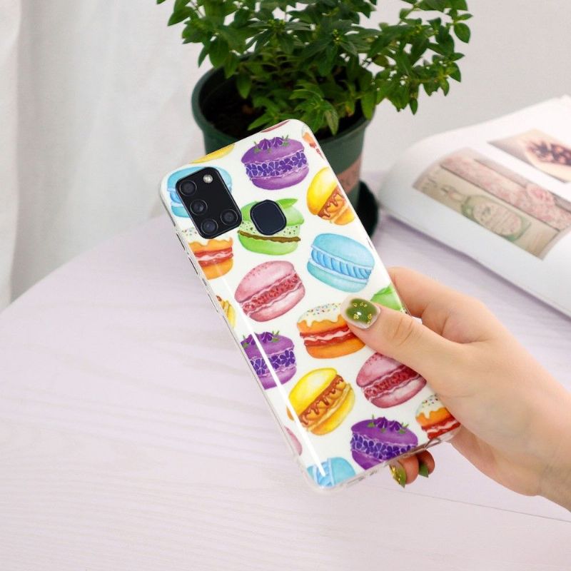 Cover Samsung Galaxy A21s Hemming Fluorescerende Macarons