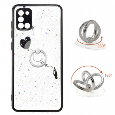 Cover Samsung Galaxy A21s Hemming Flyvende Hjerteballon Med Ring