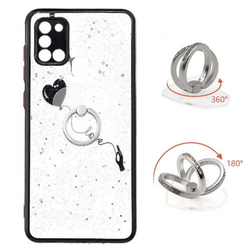 Cover Samsung Galaxy A21s Hemming Flyvende Hjerteballon Med Ring