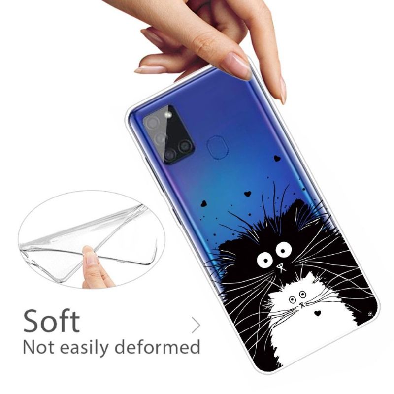 Cover Samsung Galaxy A21s Sorte Og Hvide Katte