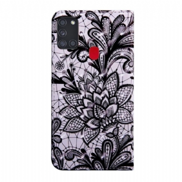 Flip Cover Samsung Galaxy A21s Blondeblomst