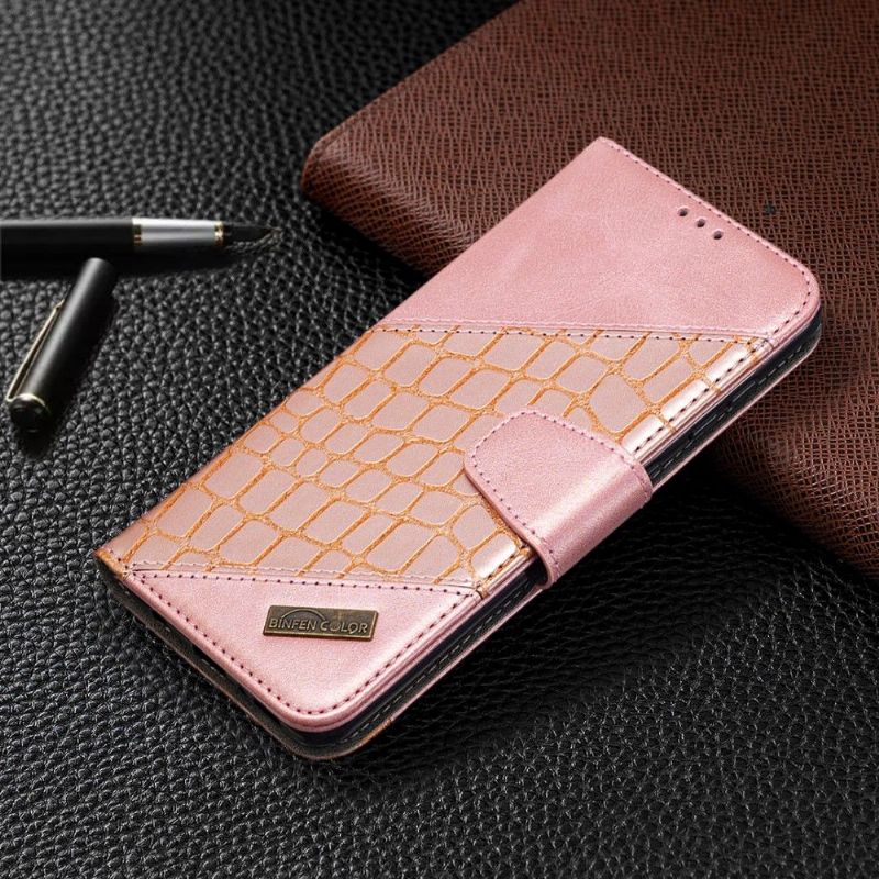 Flip Cover Samsung Galaxy A21s Croc Aspect Læder Effekt