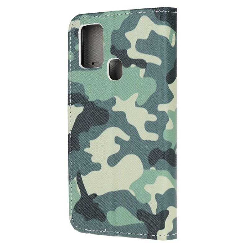 Flip Cover Samsung Galaxy A21s Militær Camouflage