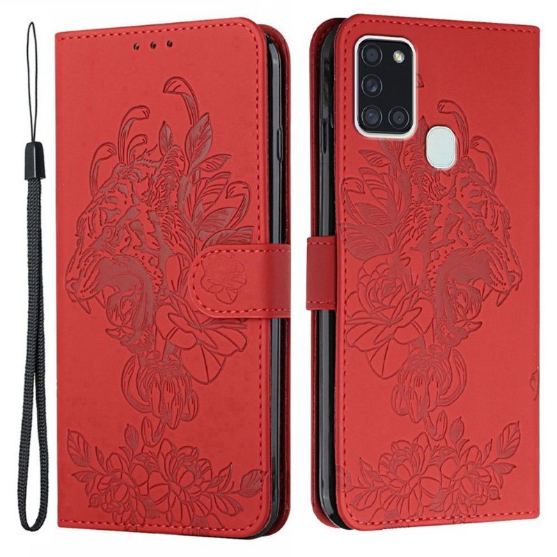 Flip Cover Samsung Galaxy A21s Tiger Design