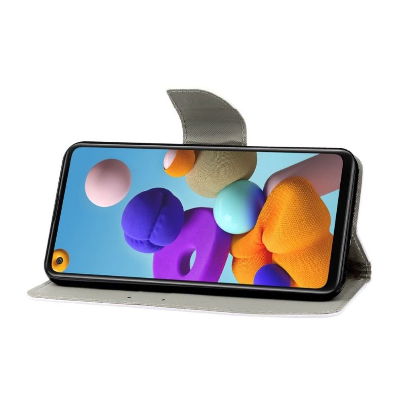 Læder Cover Samsung Galaxy A21s Brilleræv