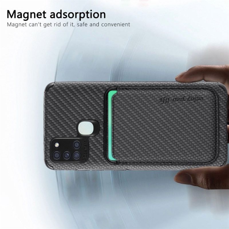 Mobilcover Samsung Galaxy A21s Carbon Fiber Magnetic Card Holder