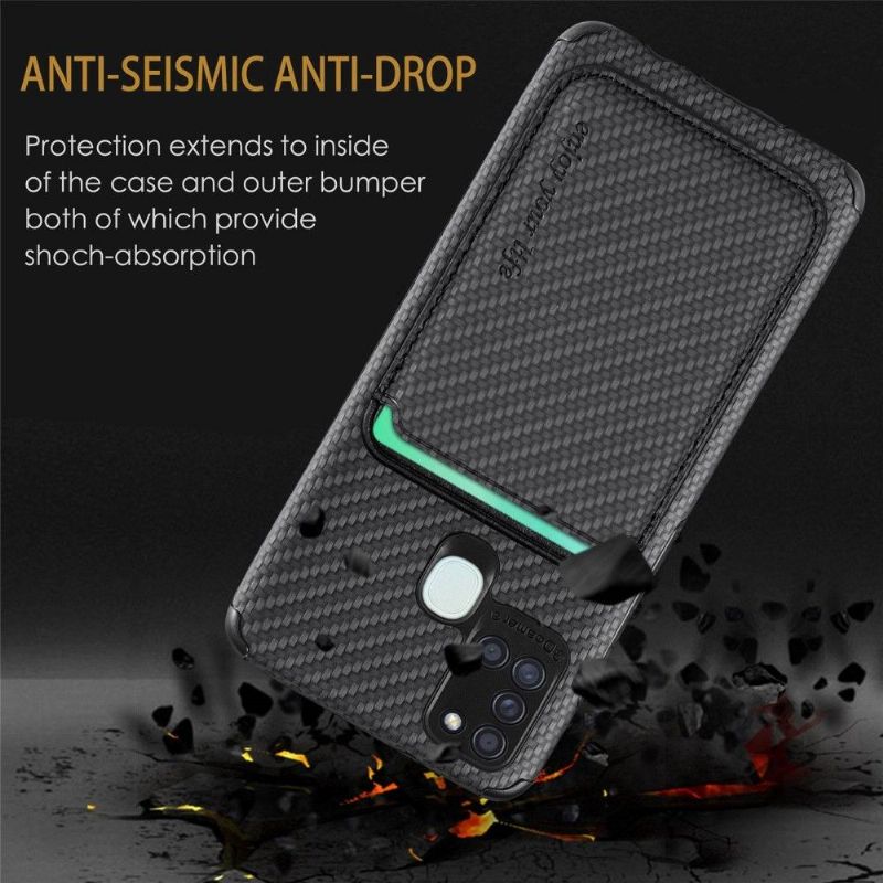 Mobilcover Samsung Galaxy A21s Carbon Fiber Magnetic Card Holder