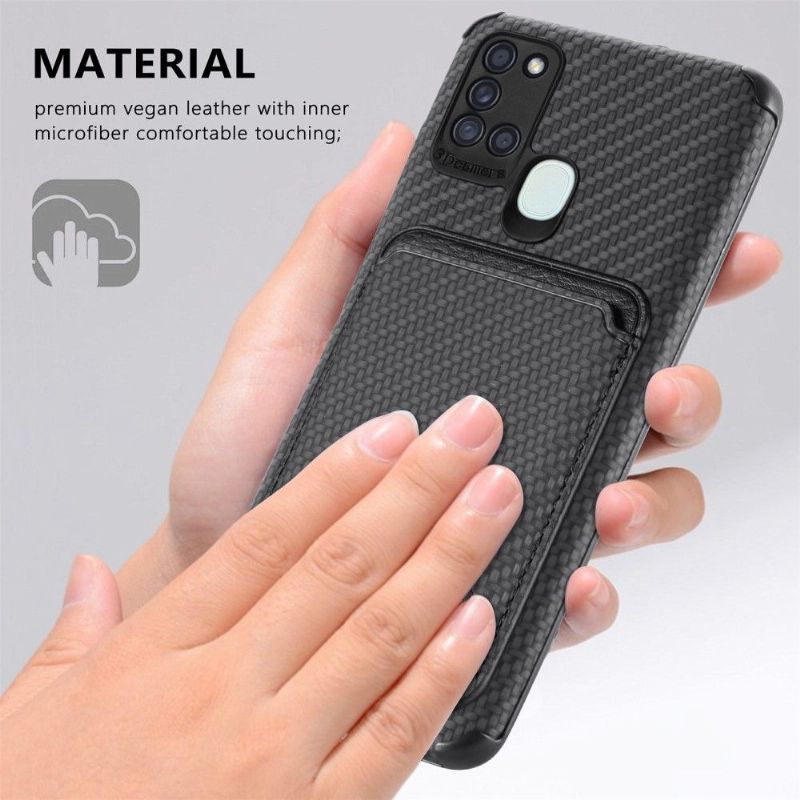 Mobilcover Samsung Galaxy A21s Carbon Fiber Magnetic Card Holder