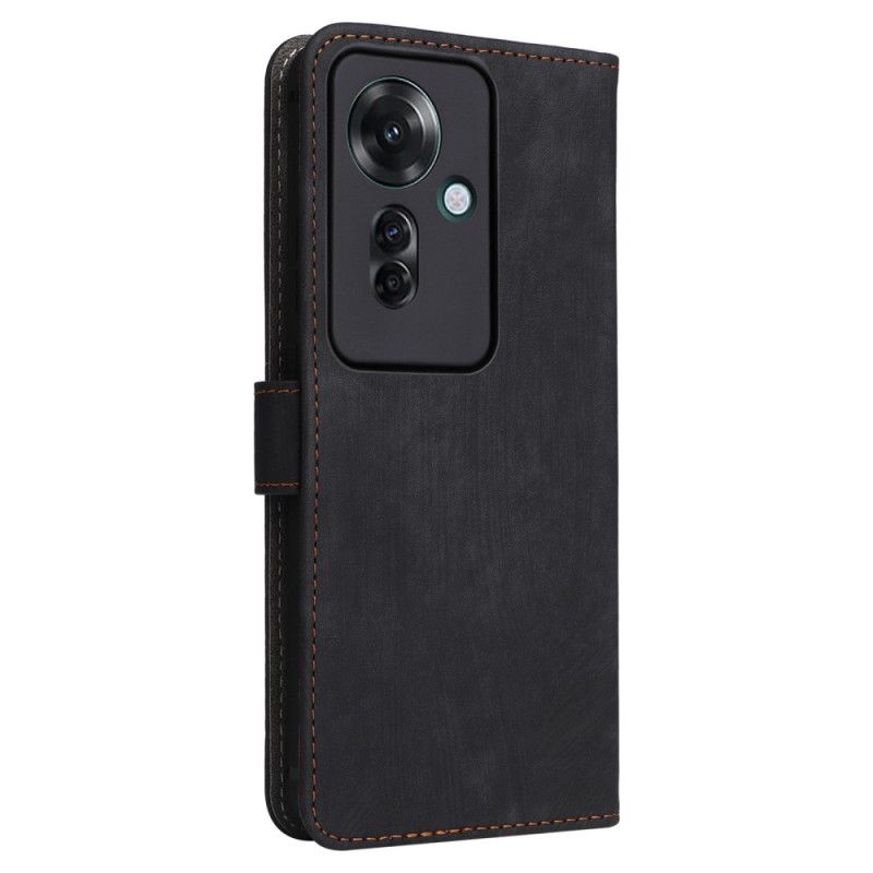 Flip Cover Oppo Reno 11f 5g Ruskindseffekt Rfid-blokering Og Strop