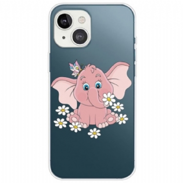 Cover iPhone 14 Plus Sømløs Lyserød Elefant