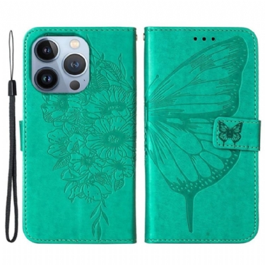 Flip Cover iPhone 14 Plus Sommerfugle Design