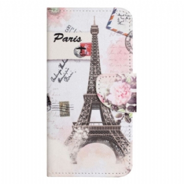 Flip Cover iPhone 14 Plus Vintage Eiffeltårnet