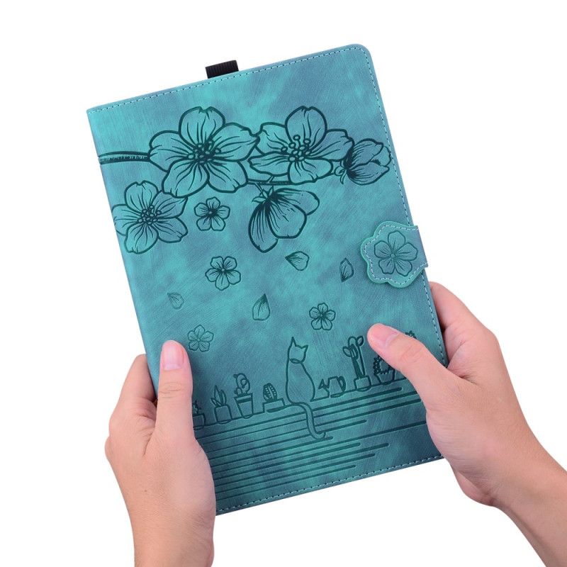 Flip Cover Til Samsung Galaxy Tab S9 Ultra Kat Og Blomster