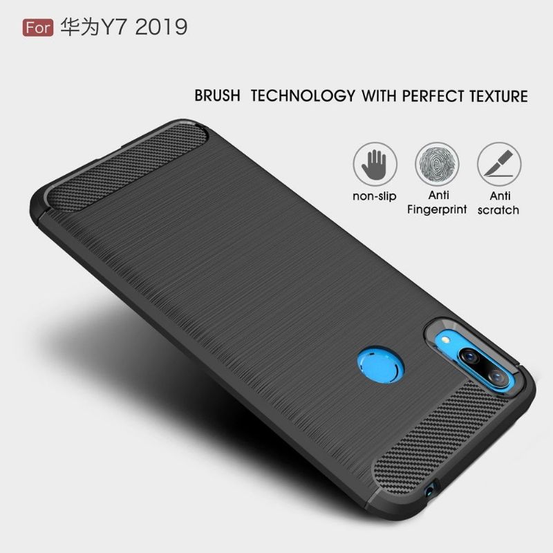 Cover Huawei Y7 2019 Carbon Børstet Gel