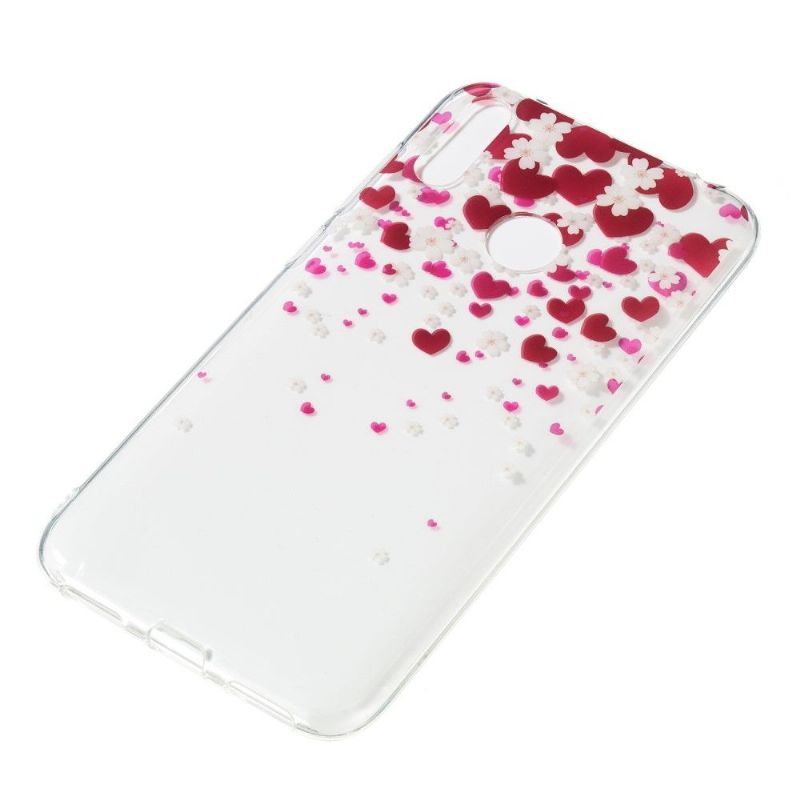 Cover Huawei Y7 2019 Regn Af Blomster Og Hjerter