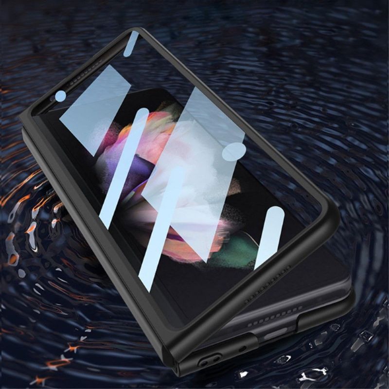 Cover Samsung Galaxy Z Fold 3 5G Beskyttelsessæt Kuffert + Hærdet Glas