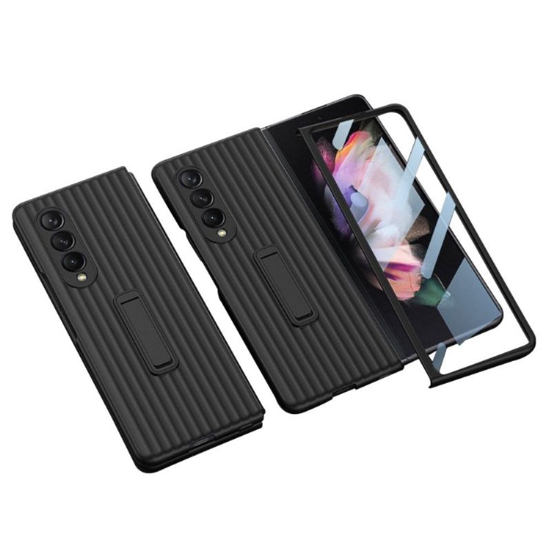 Cover Samsung Galaxy Z Fold 3 5G Beskyttelsessæt Kuffert + Hærdet Glas