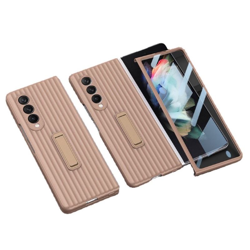 Cover Samsung Galaxy Z Fold 3 5G Beskyttelsessæt Kuffert + Hærdet Glas