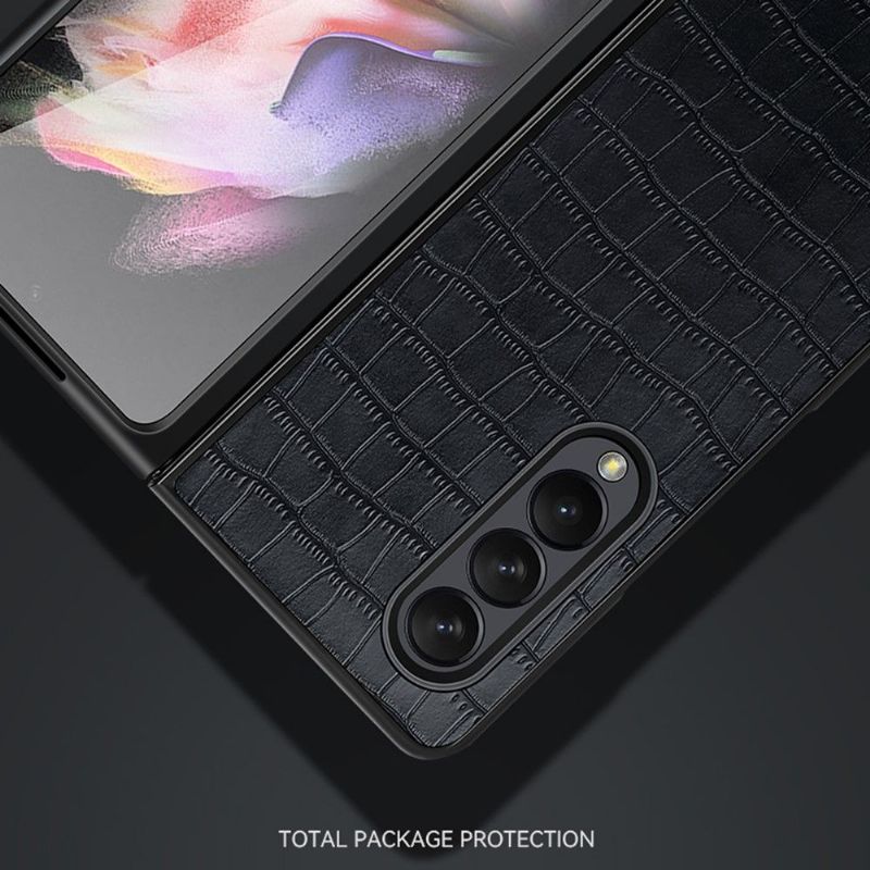 Cover Samsung Galaxy Z Fold 3 5G Hemming Sulada Croco Lædereffekt