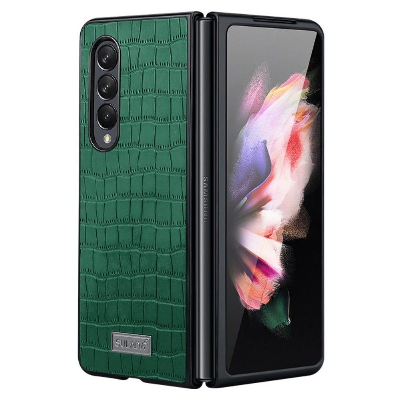 Cover Samsung Galaxy Z Fold 3 5G Hemming Sulada Croco Lædereffekt