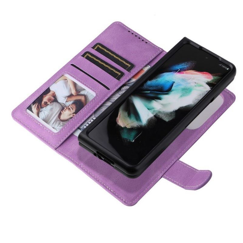 Flip Cover Samsung Galaxy Z Fold 3 5G Kunstlædersøm