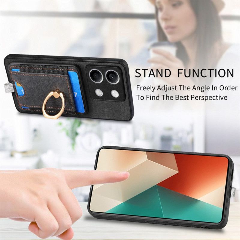 Cover Xiaomi Redmi Note 13 4g Aftagelig Kortholder Og Ring