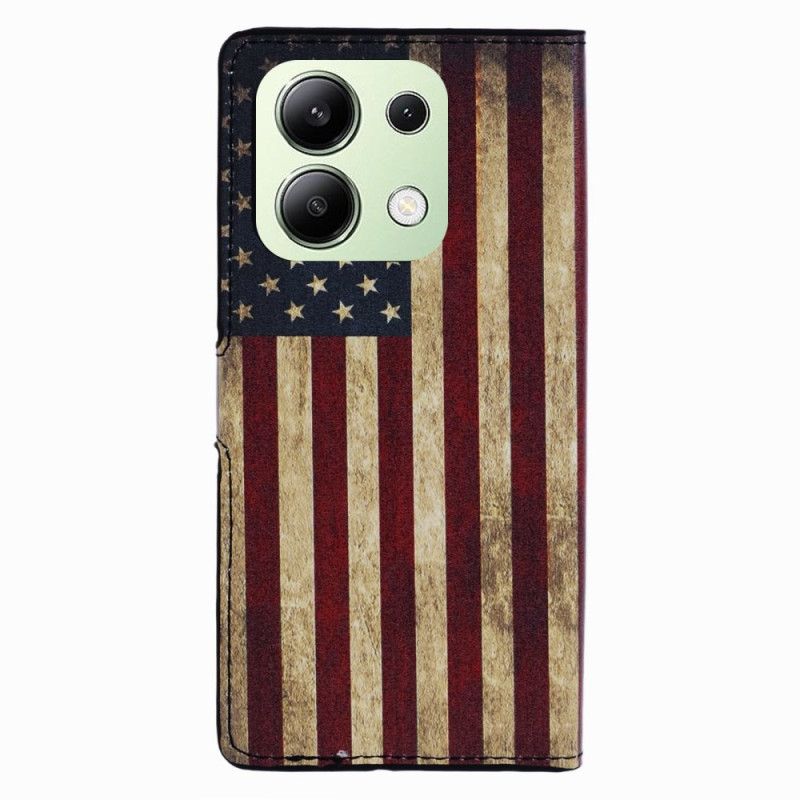 Flip Cover Til Xiaomi Redmi Note 13 4g Vintage Amerikansk Flag