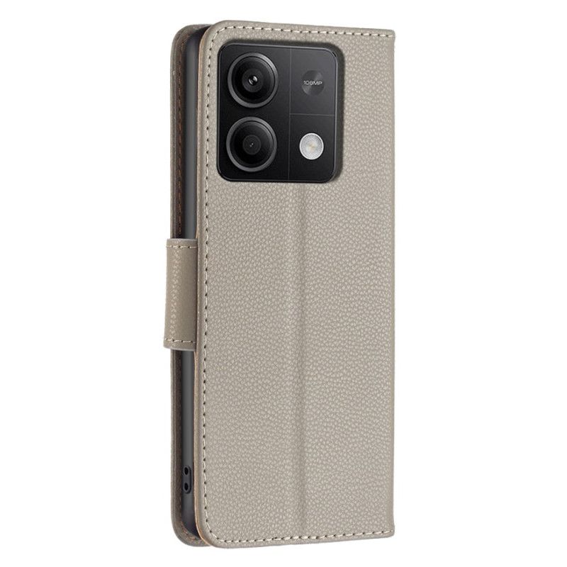 Flip Cover Xiaomi Redmi Note 13 4g Litchi-læderstil Med Rem