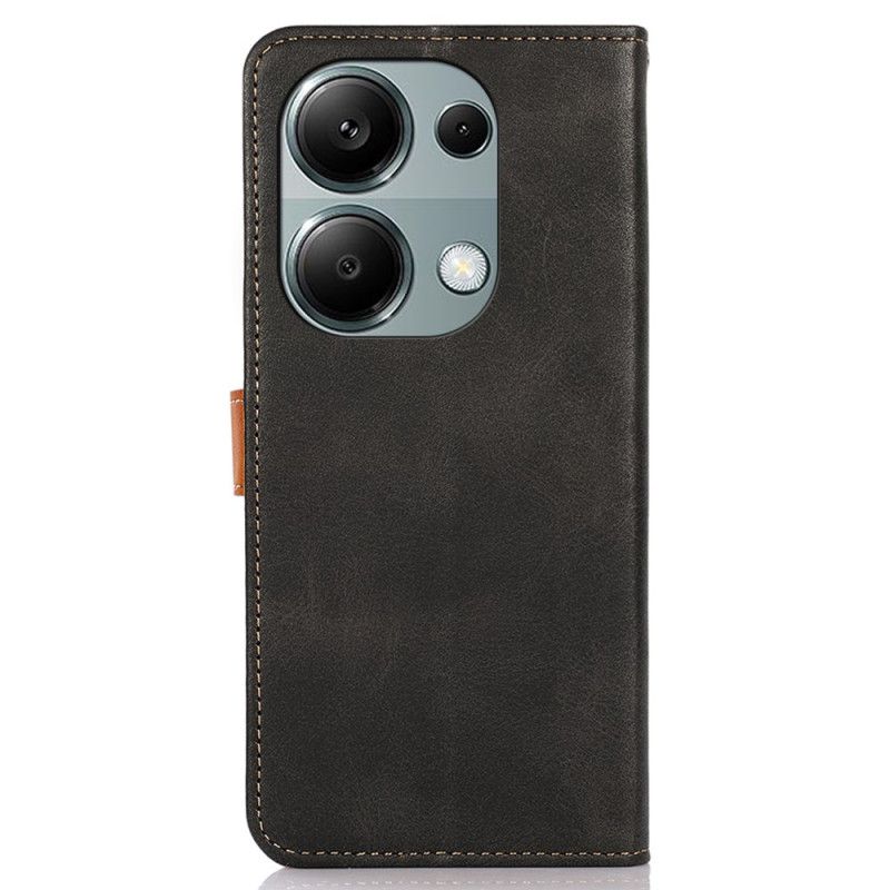 Læder Cover Xiaomi Redmi Note 13 4g Telefon Etui Guldlås Khazneh