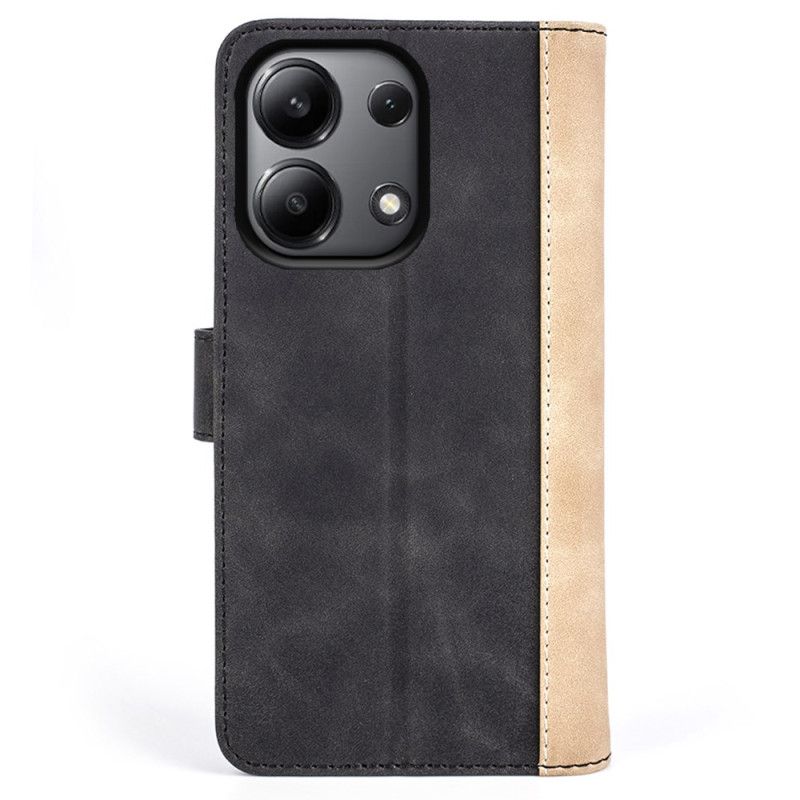 Læder Cover Xiaomi Redmi Note 13 4g Telefon Etui Tofarvet Design