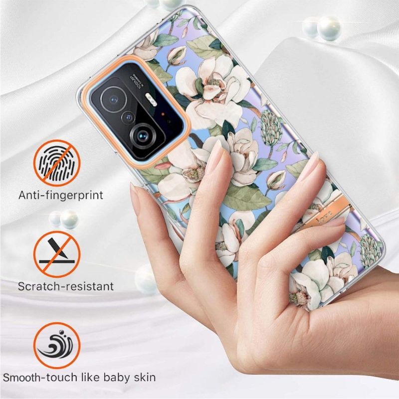 Cover Xiaomi 11T / 11T Pro Hemming Hvidblomst Gardenia