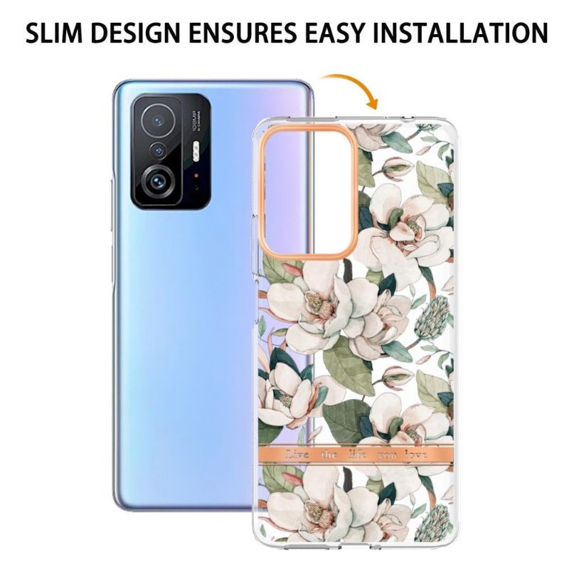 Cover Xiaomi 11T / 11T Pro Hemming Hvidblomst Gardenia