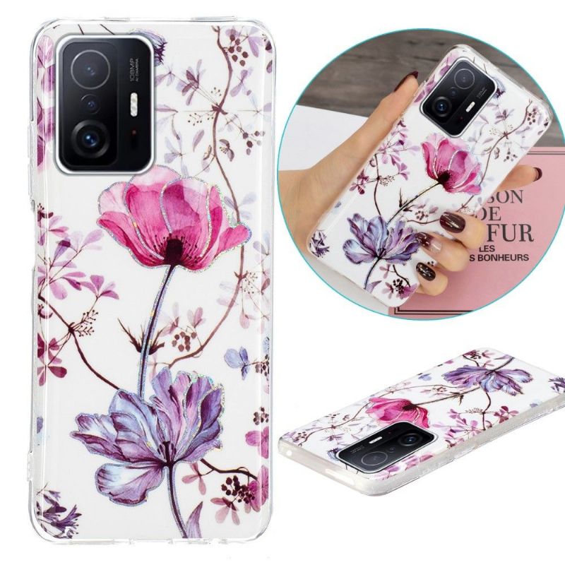 Cover Xiaomi 11T / 11T Pro Lilla Blomst Silikone