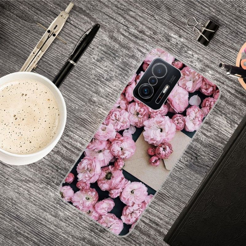 Cover Xiaomi 11T / 11T Pro Lyserød Blomst