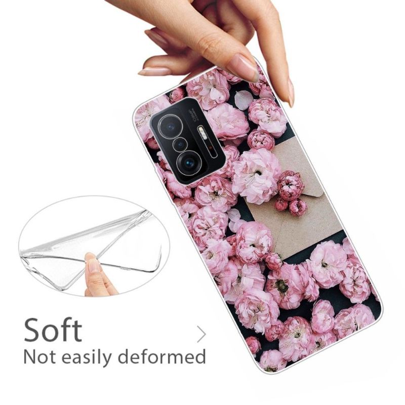 Cover Xiaomi 11T / 11T Pro Lyserød Blomst