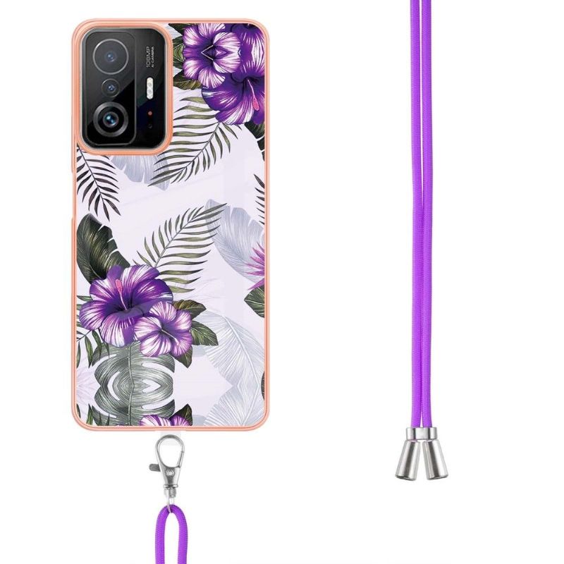 Cover Xiaomi 11T / 11T Pro Med Snor Eksotiske Blomster